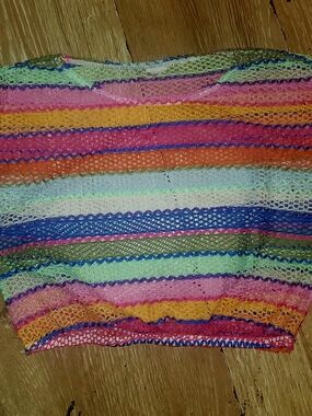 No Boundaries Rainbow Crochet Tube Top